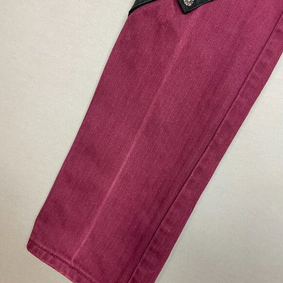 Vintage Western Ethics Jeans Vest Top Pants Country Maroon Black Women Two Tone - Picture 16 of 16